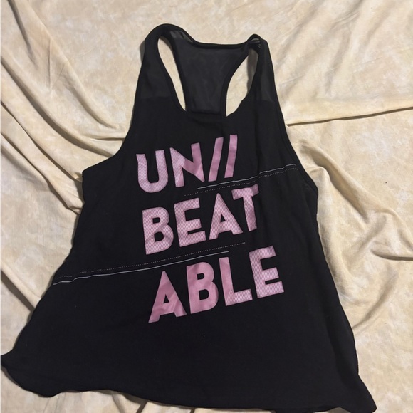 Other - Black Racerback Tank Top with Pink 'UN|BEATABLE' Text